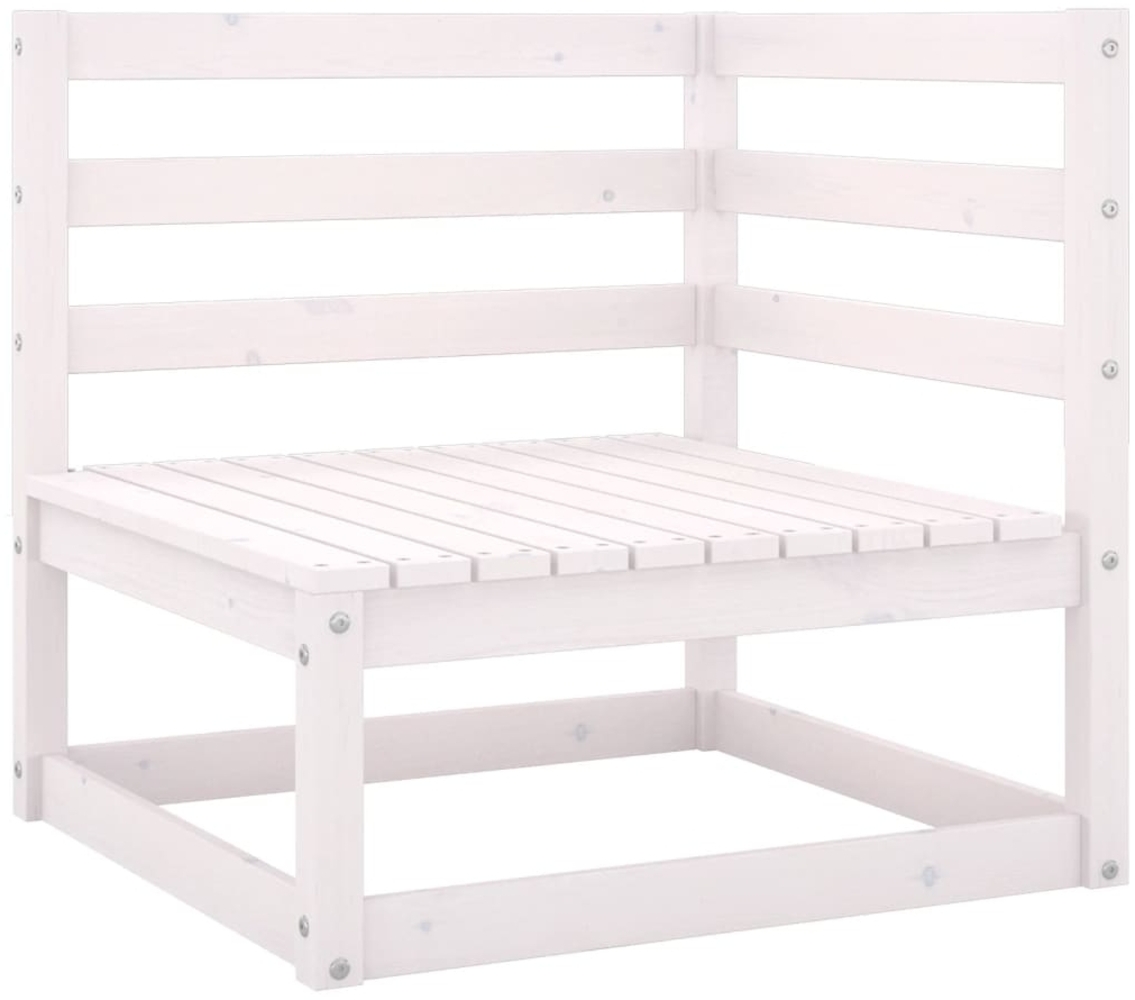 vidaXL Garten-Ecksofa Weiß Massivholz Kiefer 805661 Bild 1