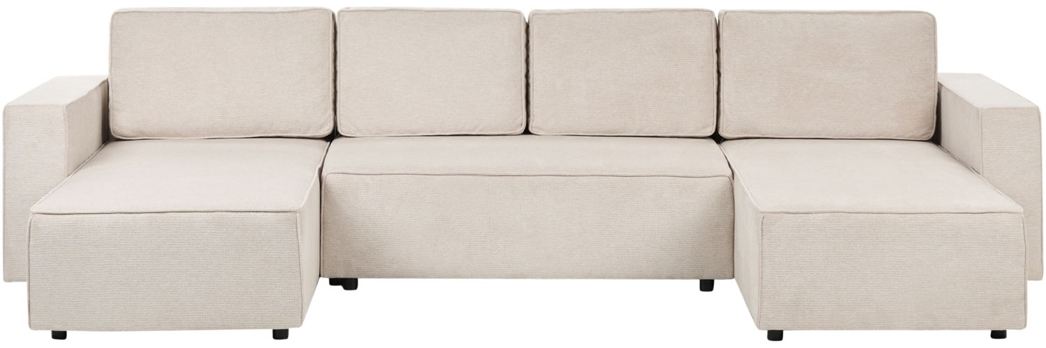 U-förmiges Sofa VATNE Helles Beige Stoff Symmetrisch Bild 1