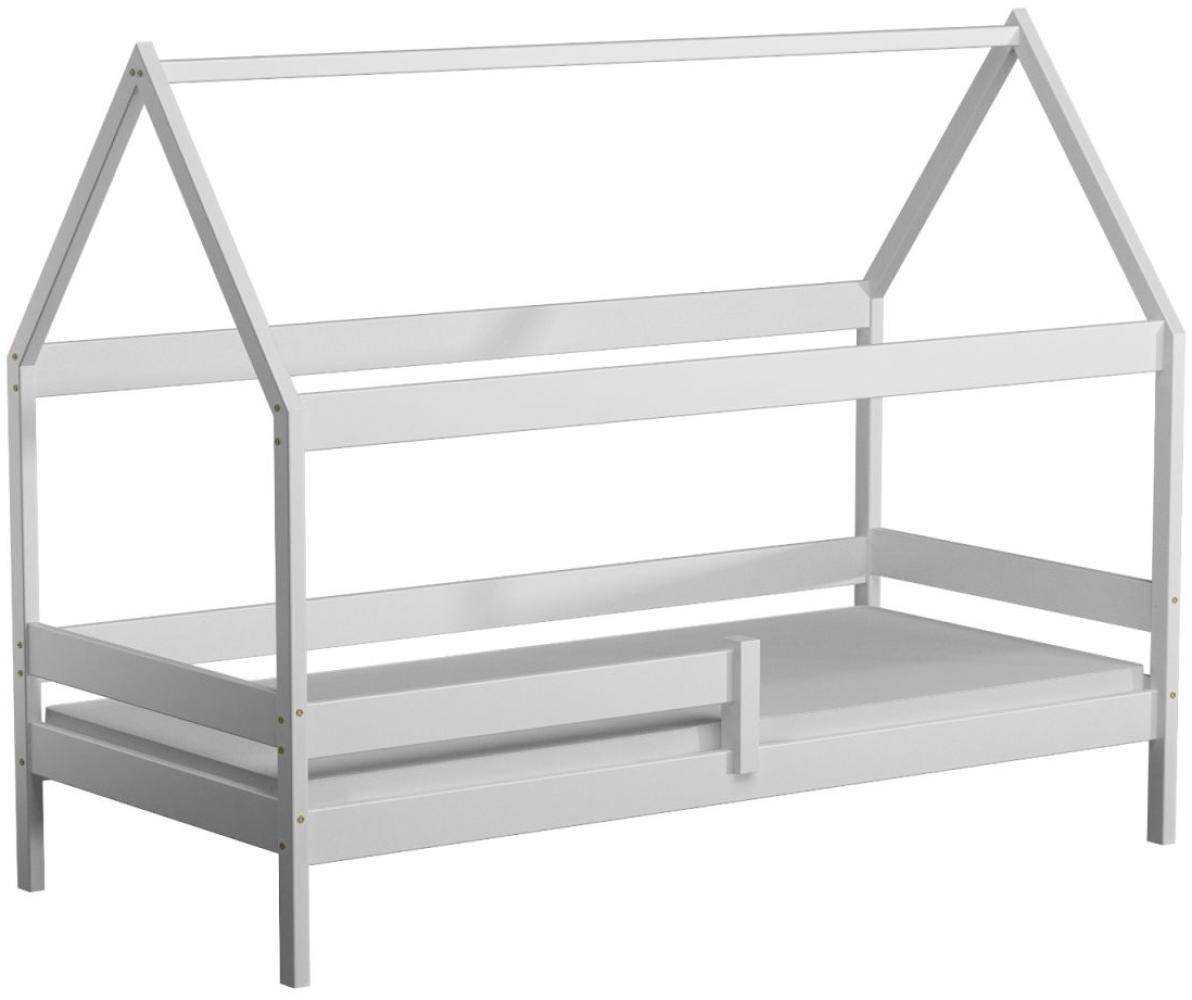 Kinderbett Home Plus Massivholz komplett inkl. Schublade und Matratze Weiß 200x90 cm Bild 1