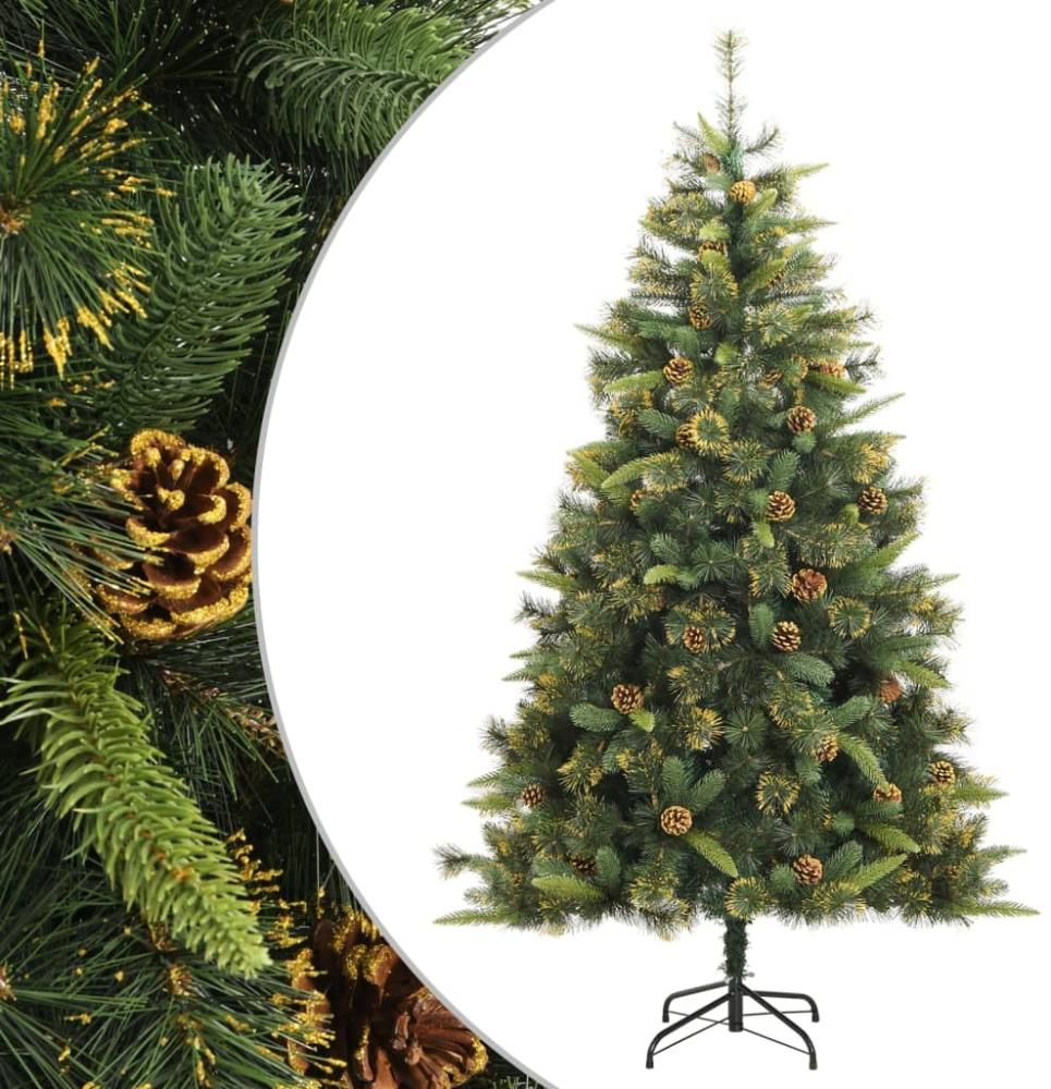 vidaXL Künstlicher Weihnachtsbaum Klappbar mit Zapfen 240 cm 357704 Bild 1