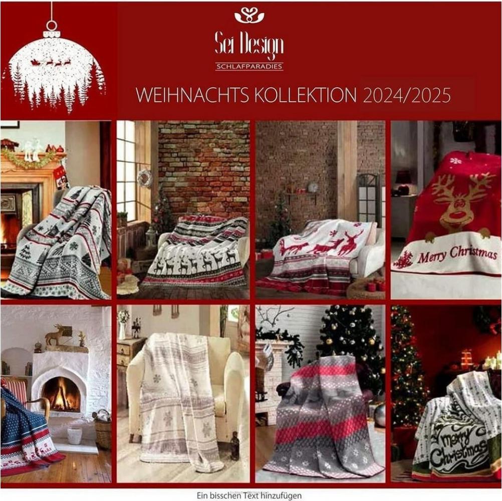 Plaid Weihnachtsplaid Kuscheldecke 150x200 Weihnachtliche Motive Fleece, SEI Design, Deko Wohnzimmer Überwurf für Couch Bild 1