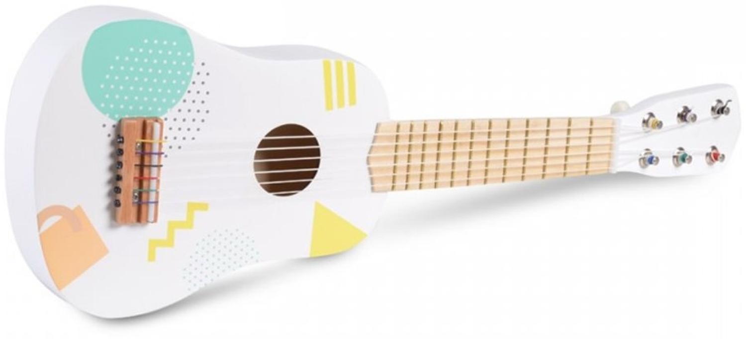 Moni Musikspielzeug Holzgitarre 3601 Länge 55 cm, 6 Saiten, ab 3 Jahren weiß Bild 1