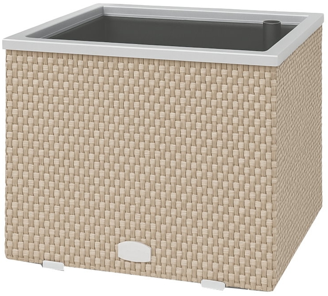 XL Polyrattan Pflanzkübel mit Selbstbewässerung Blumentopf Blumenkübel Hochbeet Bild 1