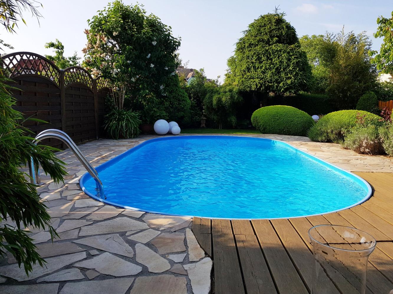 Stahlwandpool Oval 1200 Grau 320x600 cm Folienstärke: 0,8 mm Bild 1