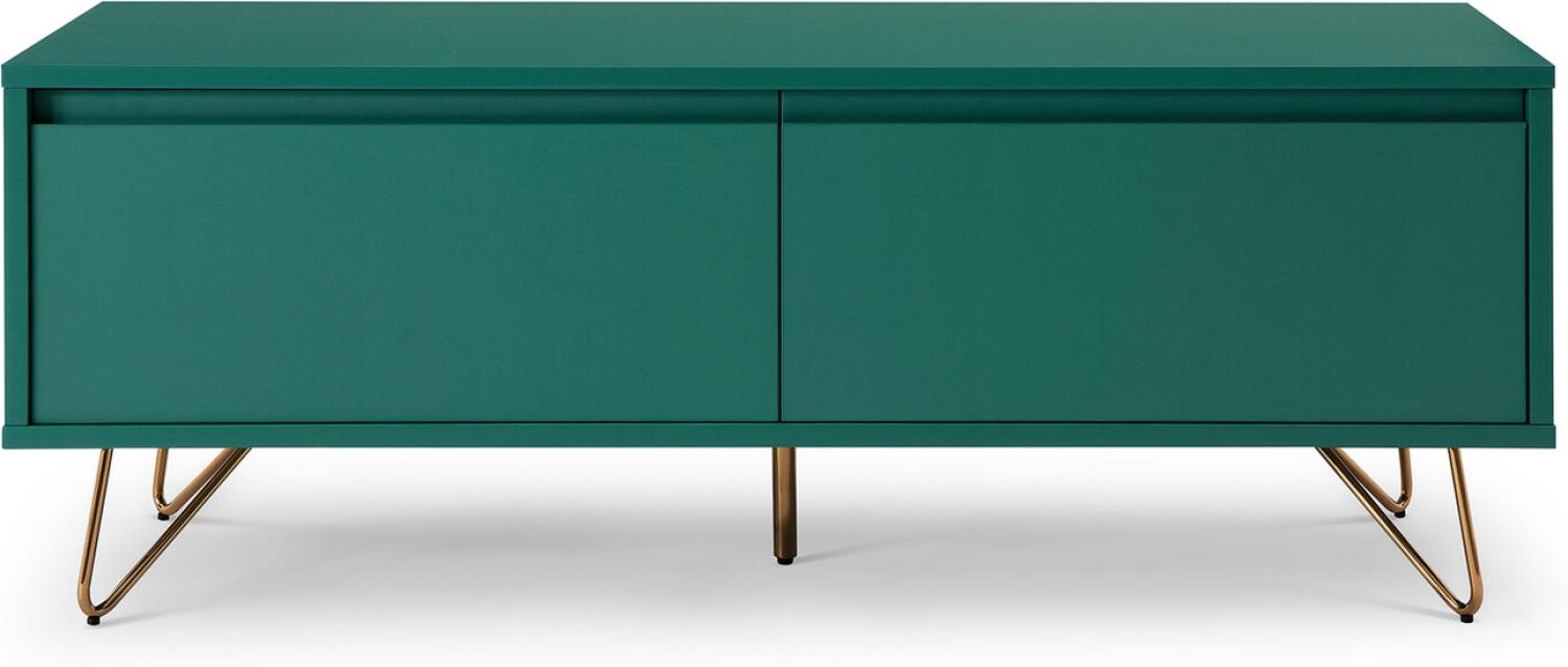 TV-Board Lowboard mit Schublade und Klappfach Matt Grün Bild 1
