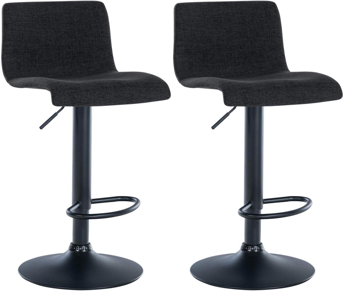 CLP 2er Set Barhocker Branford höhenverstellbar und 360 drehbar,schwarz Stoff Bild 1