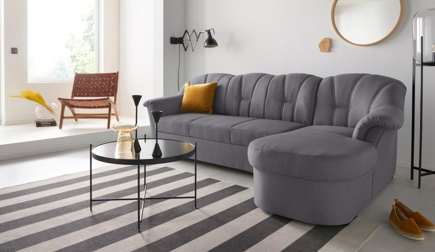DOMO collection Ecksofa Papenburg L-Form, in großer Farbvielfalt, wahlweise mit Bettfunktion Bild 1