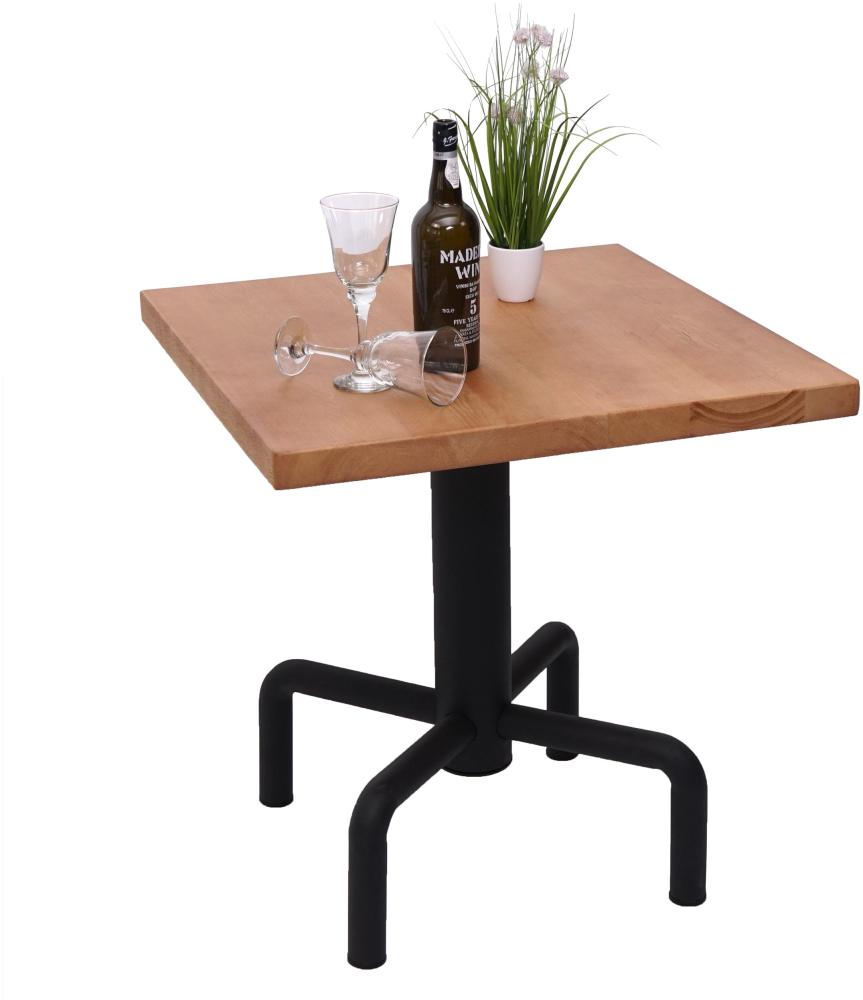 Bistrotisch HWC-G68, Beistelltisch Bartisch Loungetisch, Gastro-Qualität industrial 73x70x70cm ~ naturfarben Bild 1