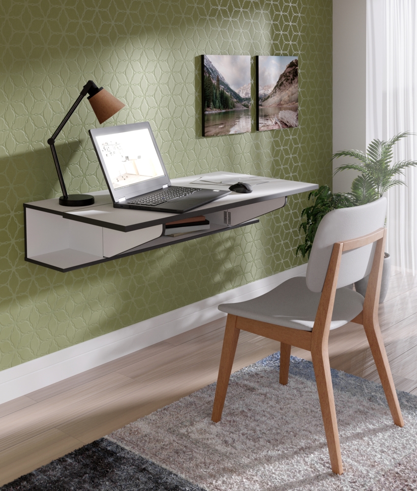 FORTE Multifunctional Multifunktionsregal, Holzwerkstoff, Grau/Weiß, 120 x 35 x 27,2 cm Bild 1