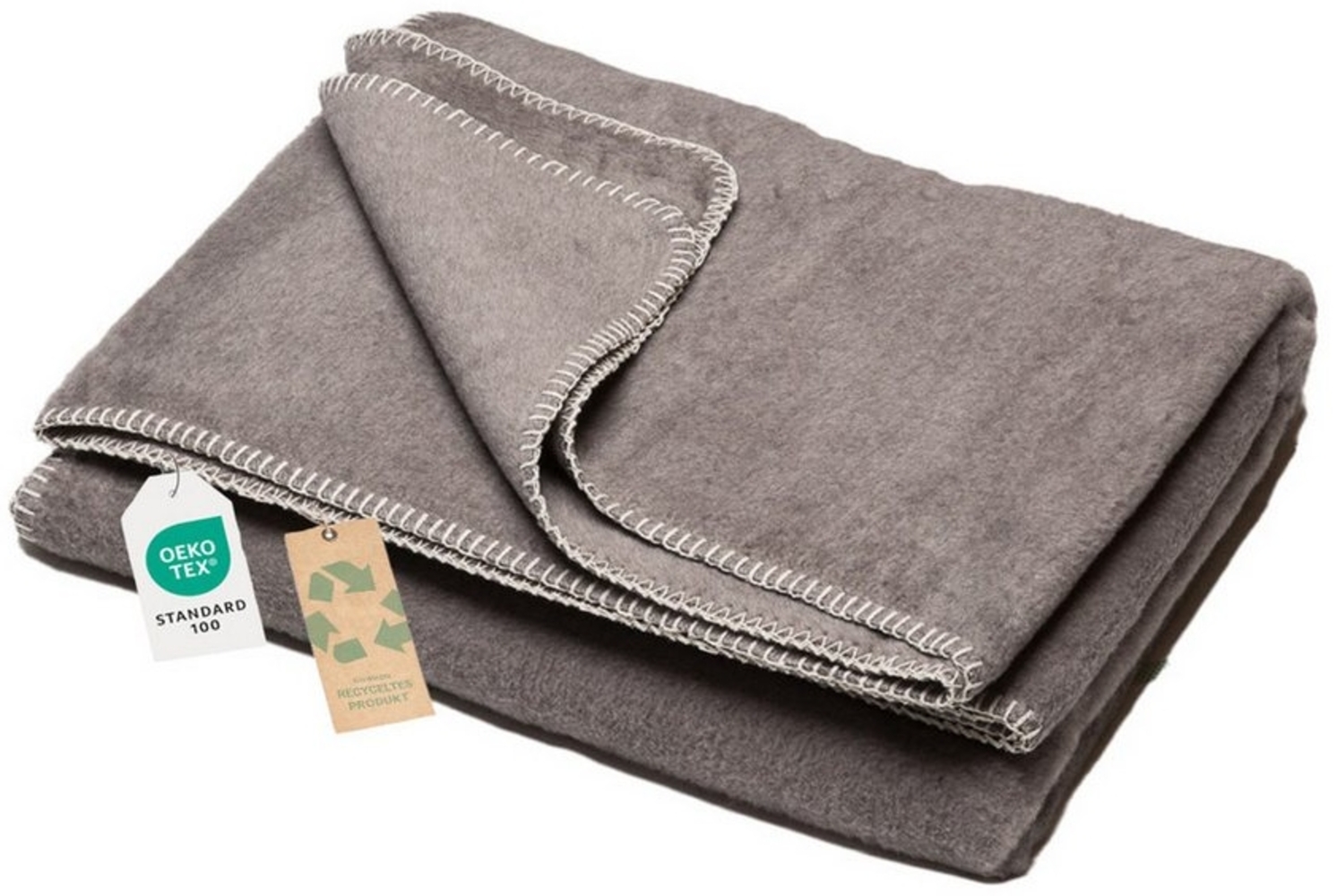 Fussenegger nachhaltige Wohndecke Prato schlamm Schlafdecke 150x200 Bild 1
