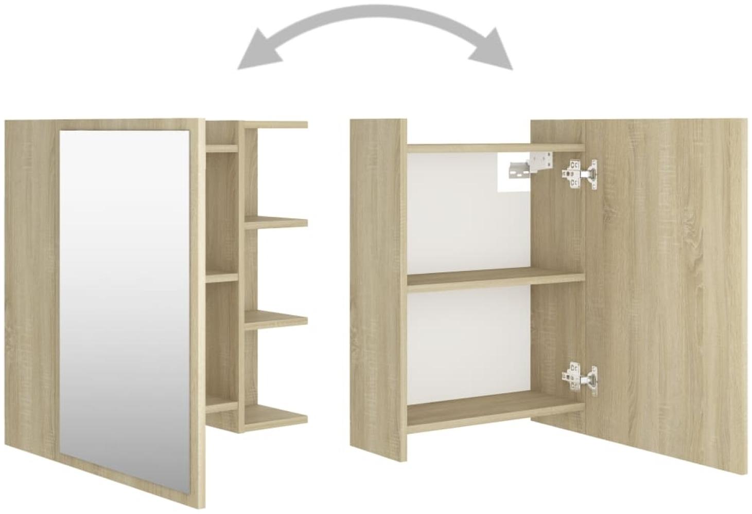 vidaXL Bad-Spiegelschrank Sonoma-Eiche 62,5x20,5x64 cm Holzwerkstoff 803311 Bild 1