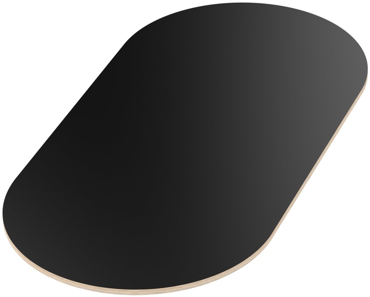 Multiplexplatte Holzplatte Tischplatte Oval melaminbeschichtet schwarz - Größe 120 x 60 cm - Höhe 1,8 cm - Farbe schwarz Bild 1