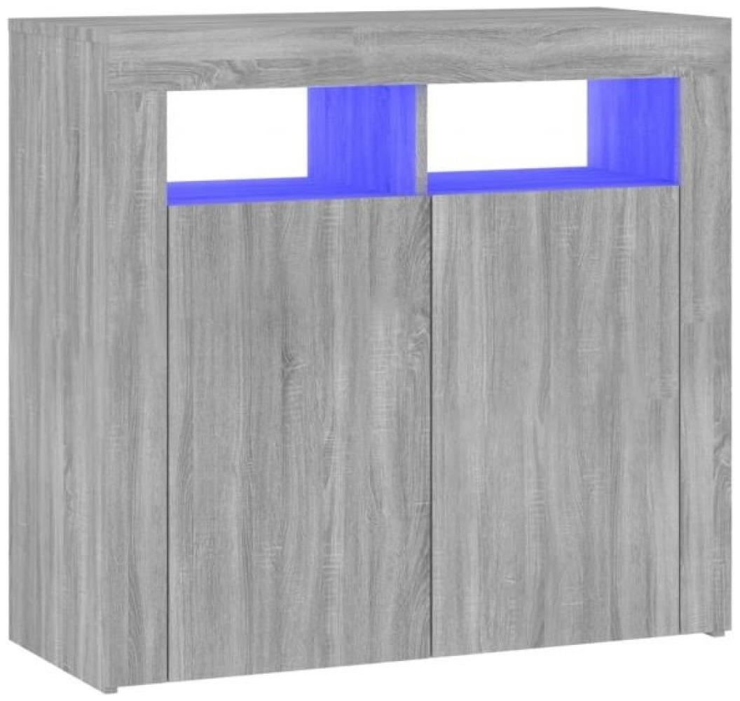 vidaXL Sideboard mit LED-Beleuchtung Grau Sonoma 80x35x75 cm 815730 Bild 1