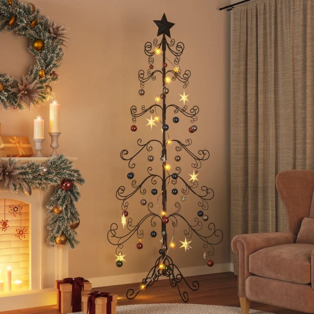 vidaXL Metall-Weihnachtsbaum für Dekorationen Schwarz 215 cm 359609 Bild 1