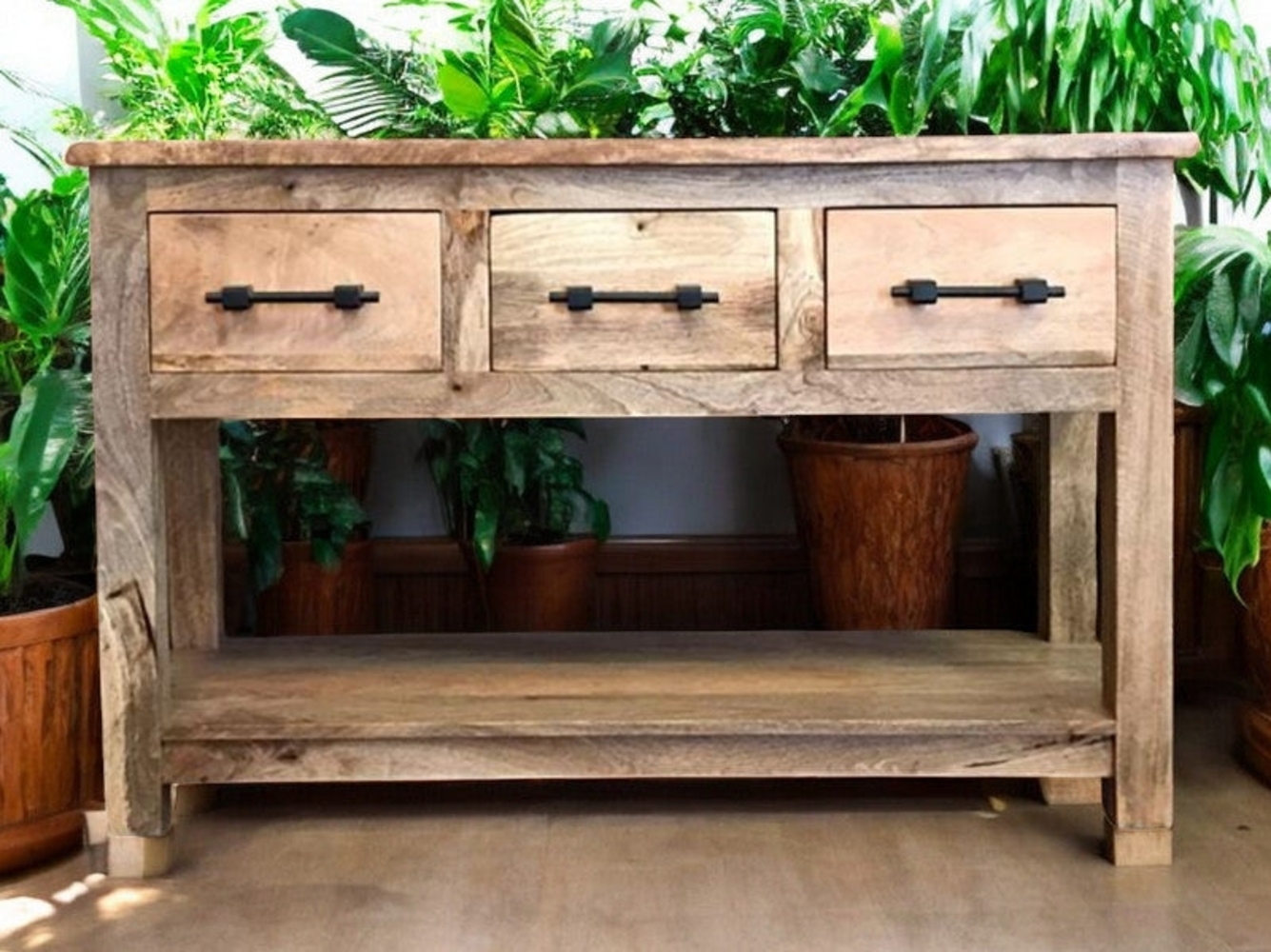 Mango Konsole Mangoholz Sideboard Regal Masivholz Tisch Holztisch Indien Rustikal Kolonial Naturholz Landhaus Asien Asiatisch Fernost Bild 1