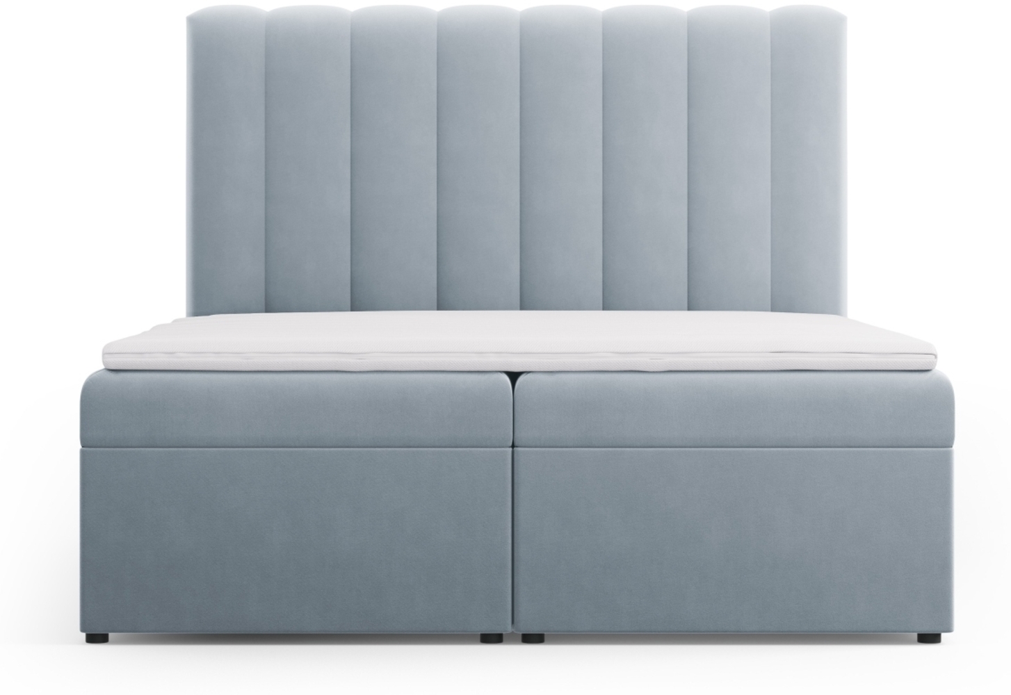 Micadoni Boxspringbett Kelp Samt Hellblau 160x200 Bild 1