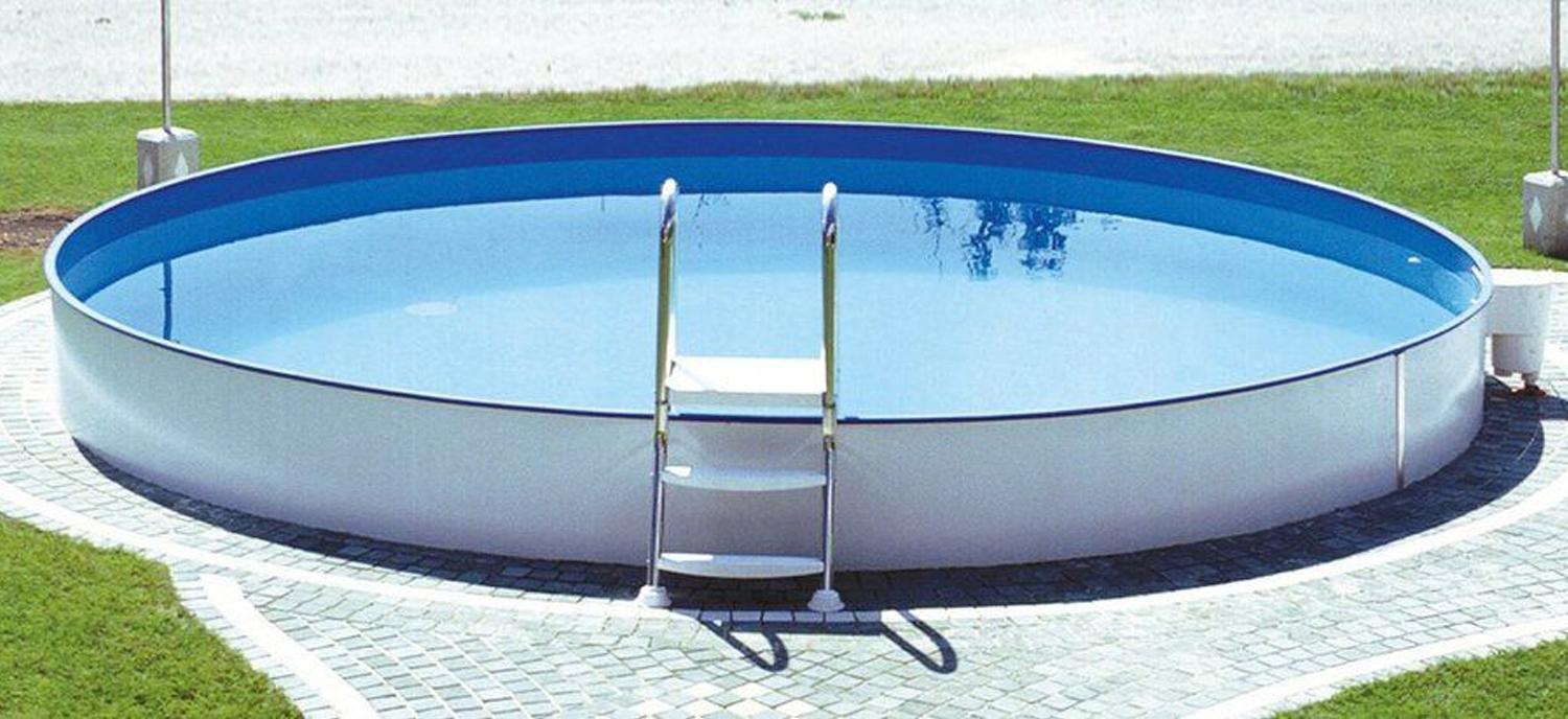 Steinbach Stahlwand Swimming Pool "Styria rund", sandfarbene Poolfolie, Ø 400 x 120 cm Bild 1