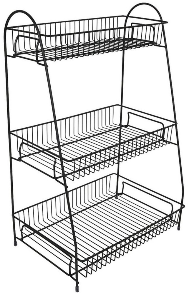 HIT Trading Gewürzregal LEGERI, Schwarz Metall, 3 Ebenen, B 22 x H 35 x T 6 cm Bild 1