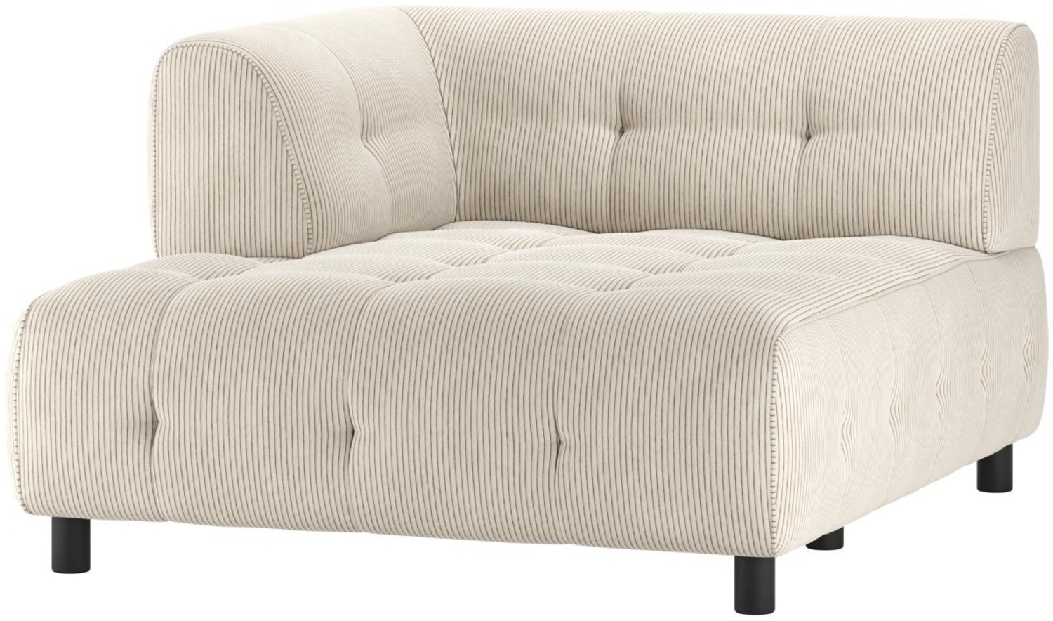 Modulsofa Louis Chaiselongue aus Rippstoff Links, Creme Bild 1