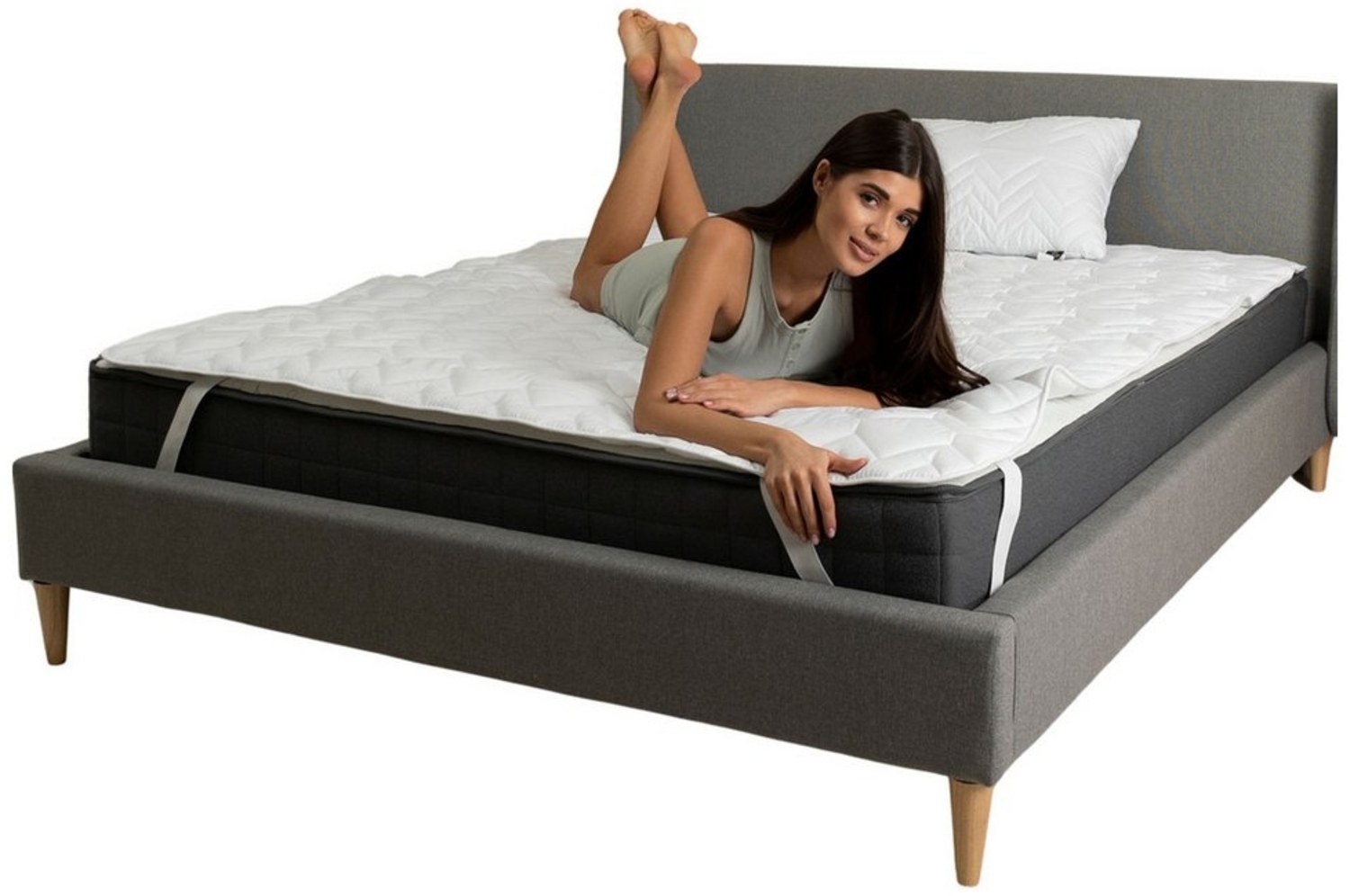 Matratzenschoner Matratzenschutz gesteppt Bettunterlage SEI Design, Bettauflage - ergonomisch gesteppt mit 4X Gummi-Befestigung Bild 1