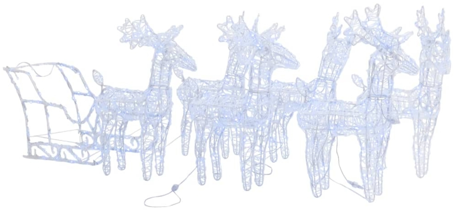 vidaXL Rentiere Schlitten Weihnachtsdekoration 320 LEDs Acryl 3100424 Bild 1