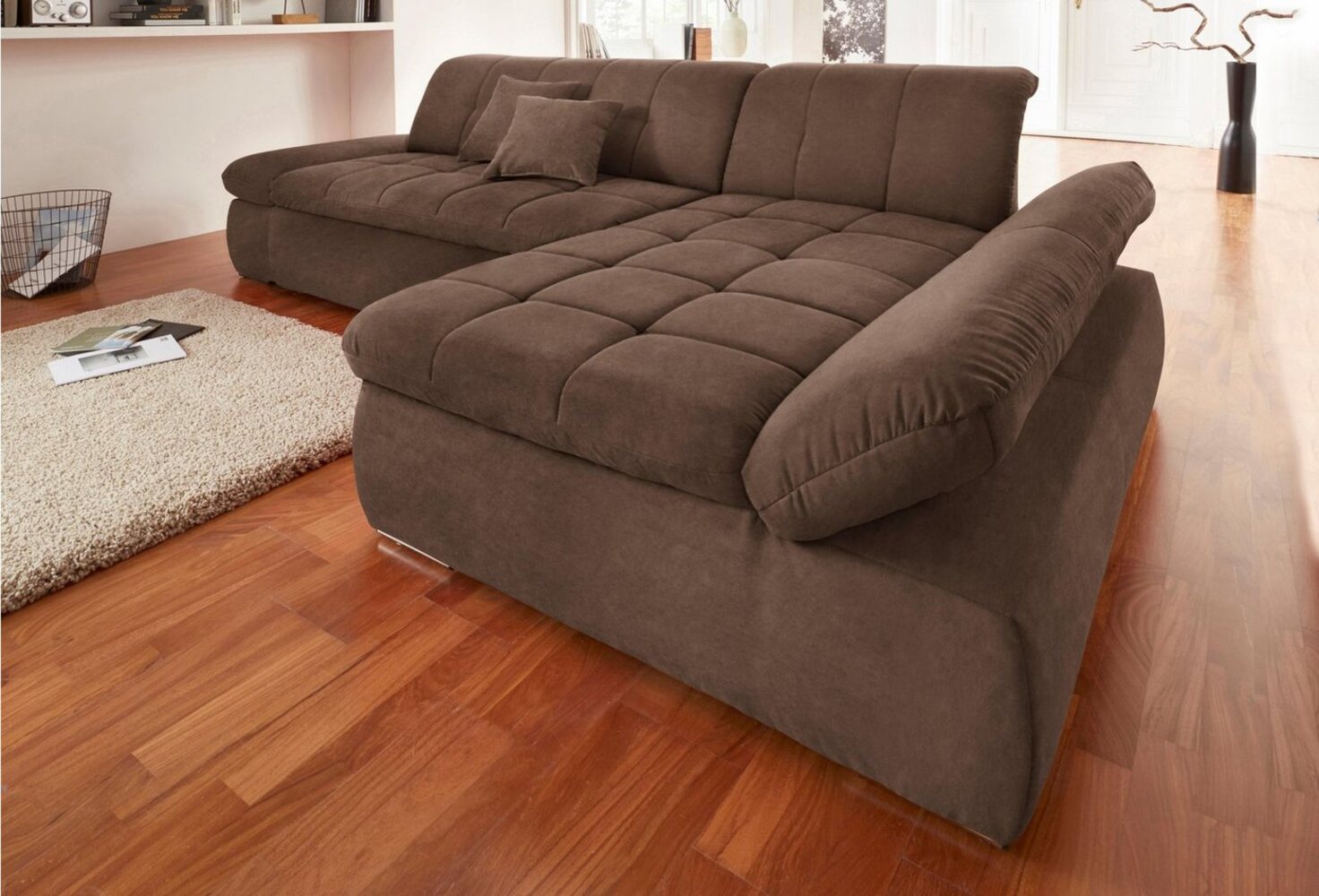 DOMO collection Ecksofa NMoric XXL, B/T/H: 300/172/80cm, Revamierenabschluss L-Form, wahlweise mit Bettfunktion und Armlehnverstel,lung Bild 1