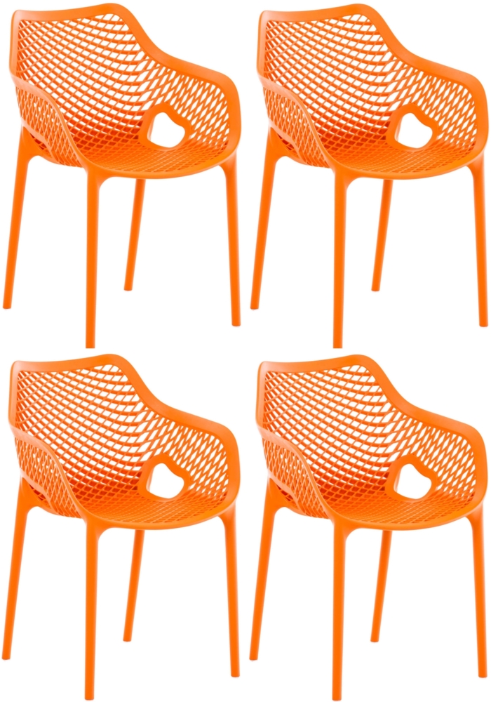 CLP 4er Set Stühle Air XL stapelbar mit einer Sitzhöhe von 44 cm,orange Bild 1