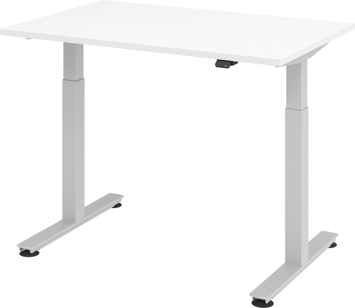 bümö elektrisch höhenverstellbarer Schreibtisch weiß 120x80 cm - Schreibtisch höhenverstellbar elektrisch, elektrischer Schreibtisch & Gaming Tisch, Stehschreibtisch, Bürotisch, XMST, XMST-12-W Bild 1