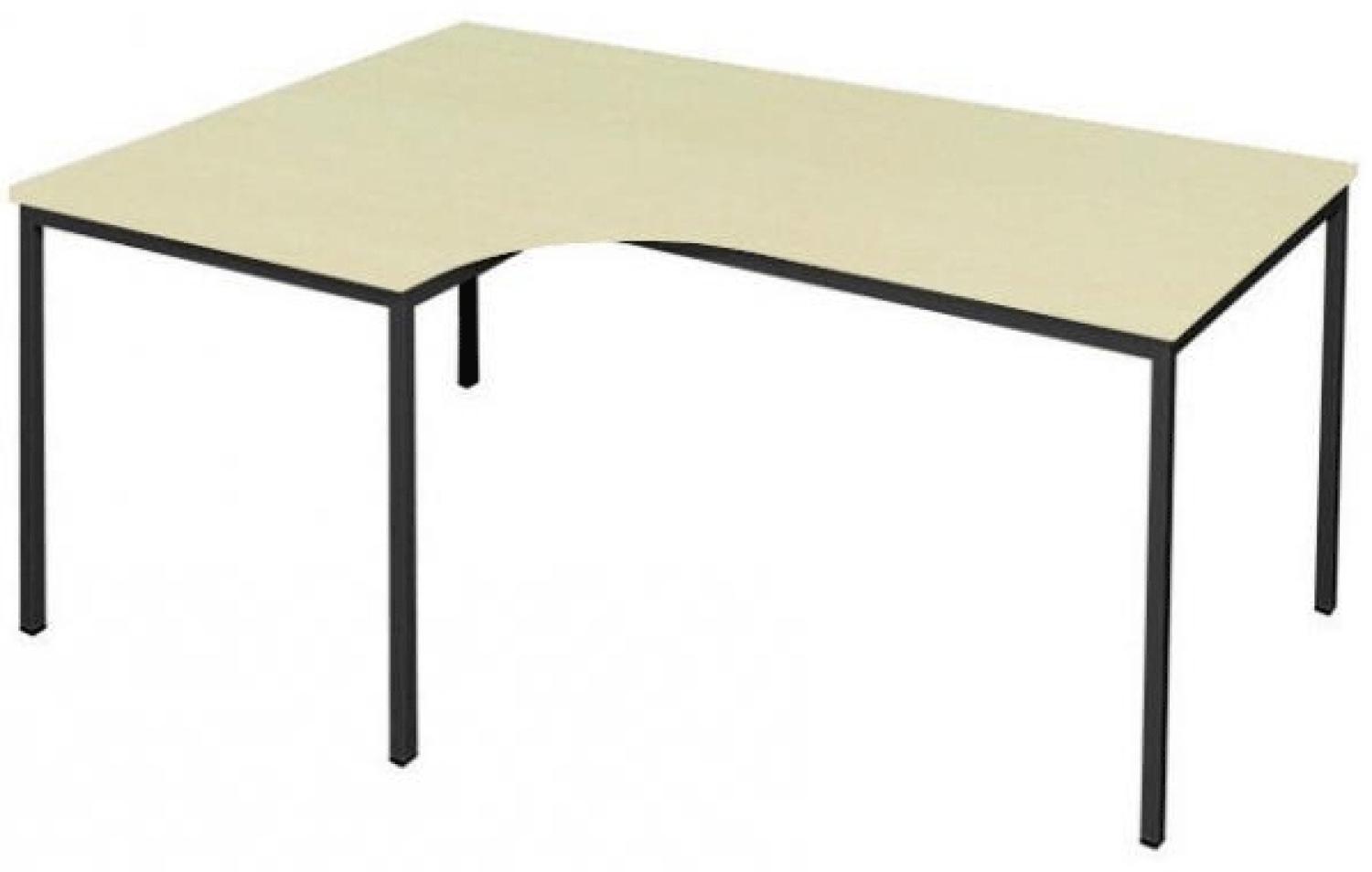 Freiformtisch - 750 x 1800 x 800/1200 x 800 mm - tiefschwarz/ahorn - Winkel rechts 332012 Bild 1