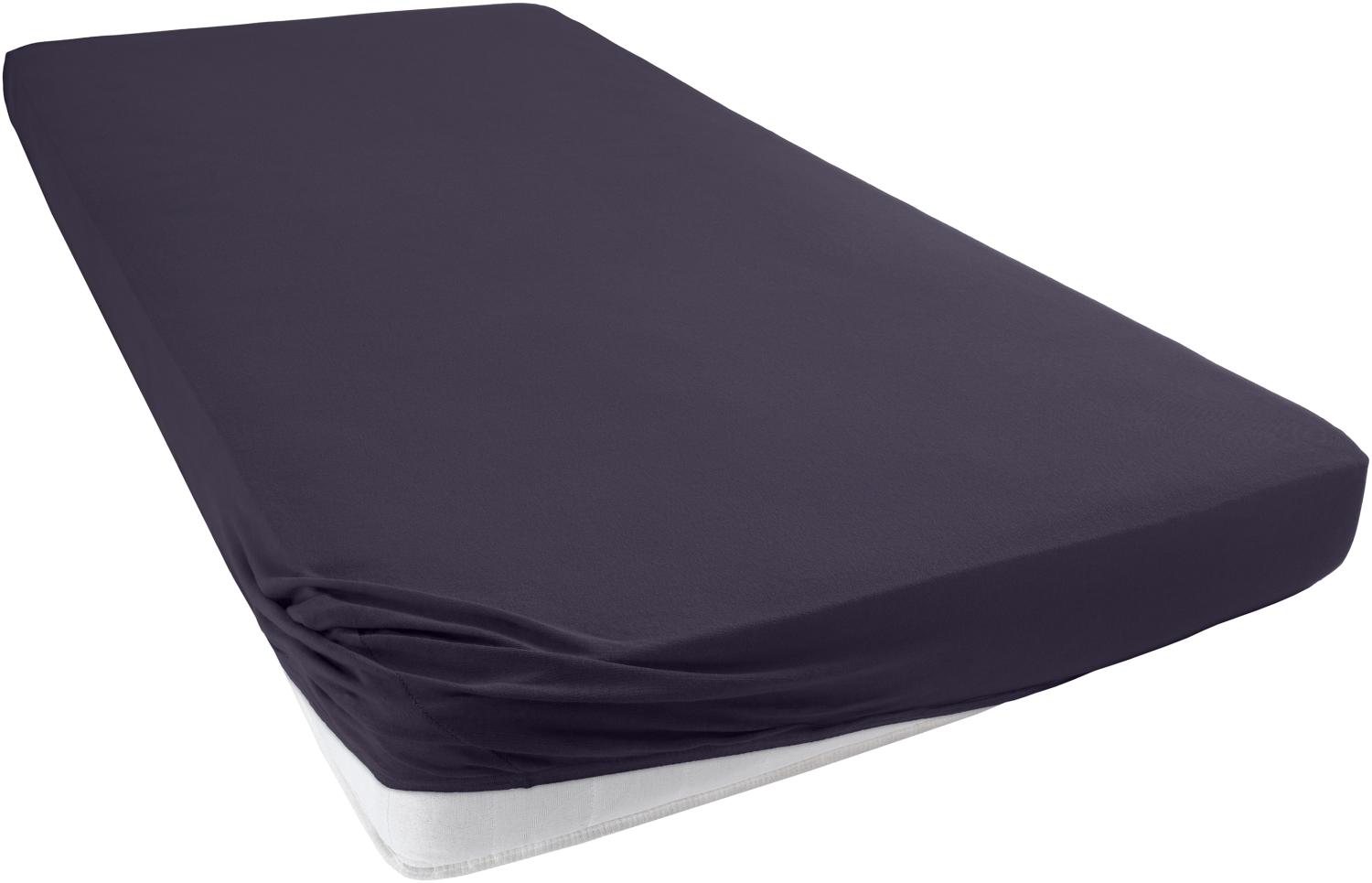 Müskaan - Premium Jersey Spannbettlaken 180x200 cm - 200x220 cm + 40 cm Boxspringbett 160 g/m² schwarz Bild 1