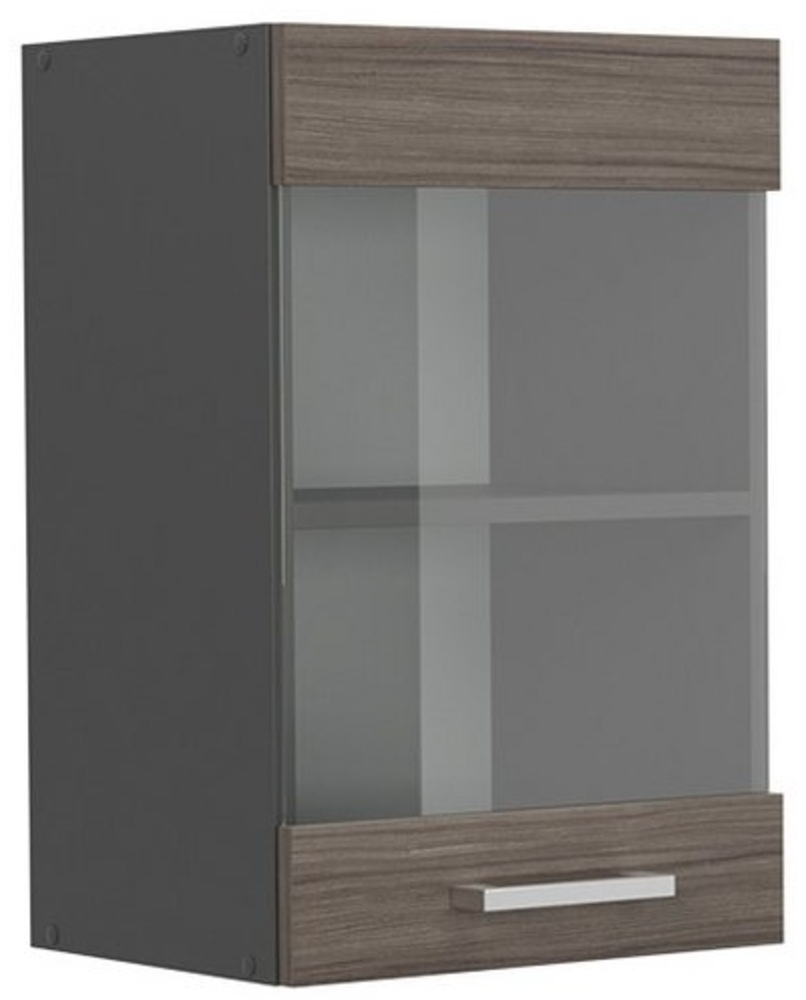 Küchenglasschrank R-Line Edelgrau 40 cm Vicco Bild 1