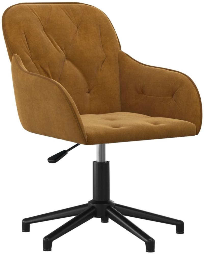 vidaXL Bürostuhl Drehbar Braun Samt 344864 Bild 1