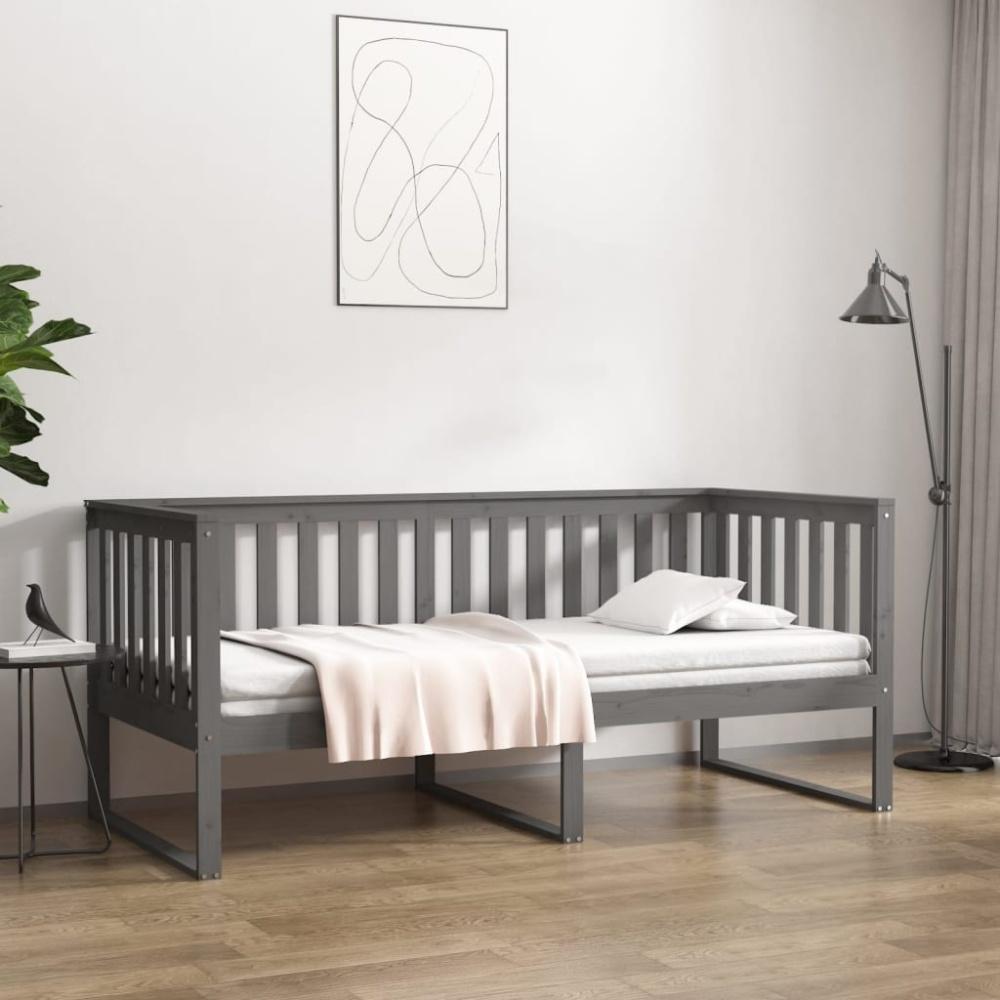 Tagesbett Grau 100x200 cm Massivholz Kiefer [820888] Bild 1