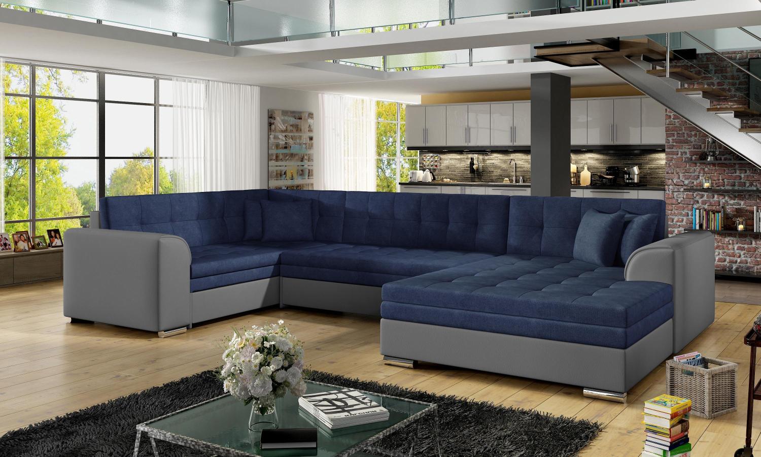 Wohnideebilder Damario Dunkelblau Ecksofas & Eckcouches Dam_16 Bild 1