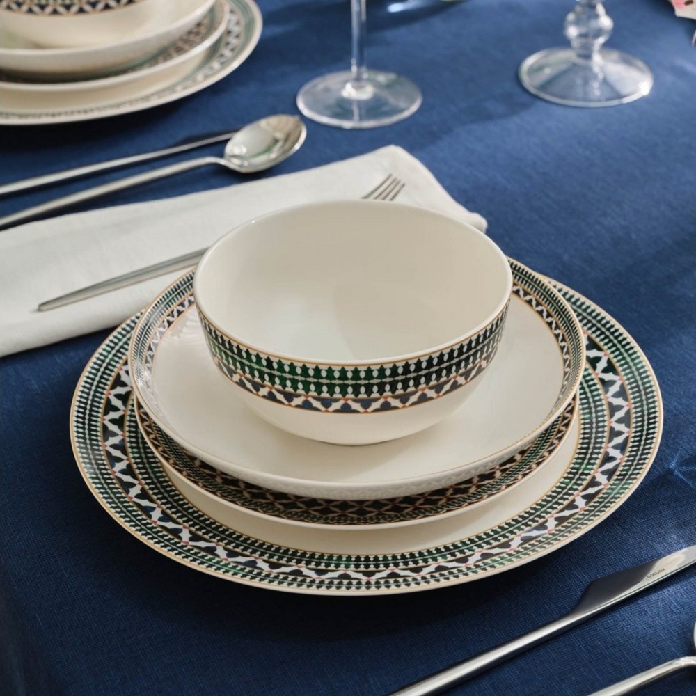 Karaca Besteck-Set Karaca Cordoba 24-teiliges Geschirrset Tafelservice für 6 Personen, 6 Personen, Kombigeschirr New Bone Tafelservice Tellerset Bild 1