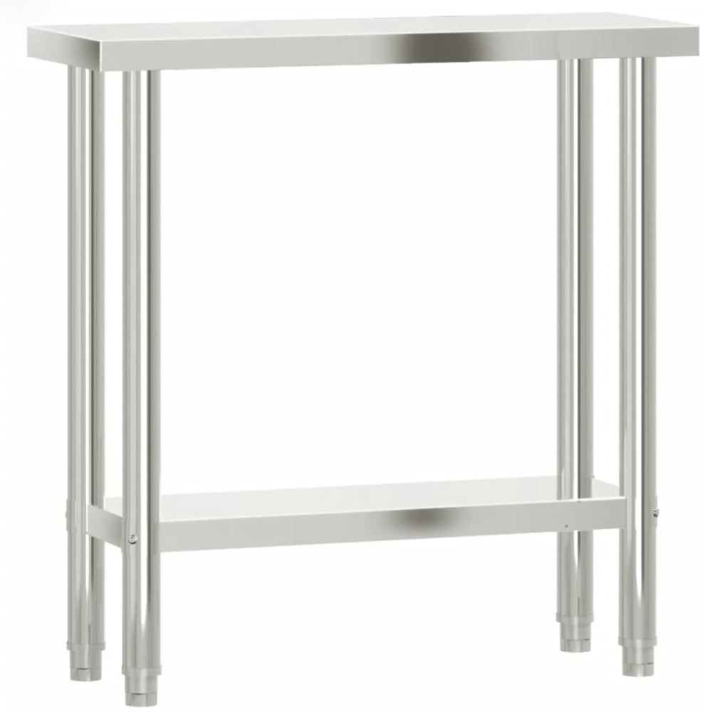 vidaXL Küchen-Arbeitstisch 82,5x30x85 cm Edelstahl 376451 Bild 1