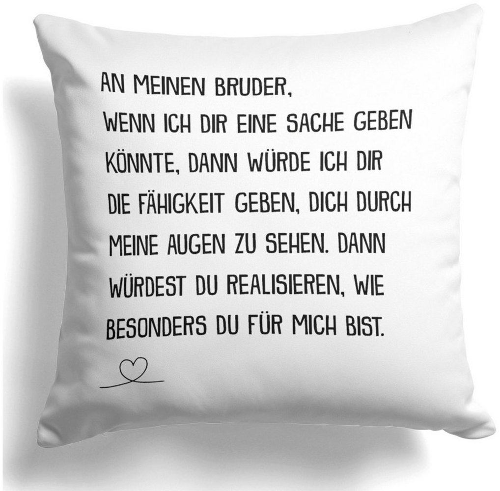 22Feels Dekokissen Bruder Geschenk Geburtstag Weihnachten Geschwister Deko Männer Jungs, Deko mit Persönlichkeit Bild 1