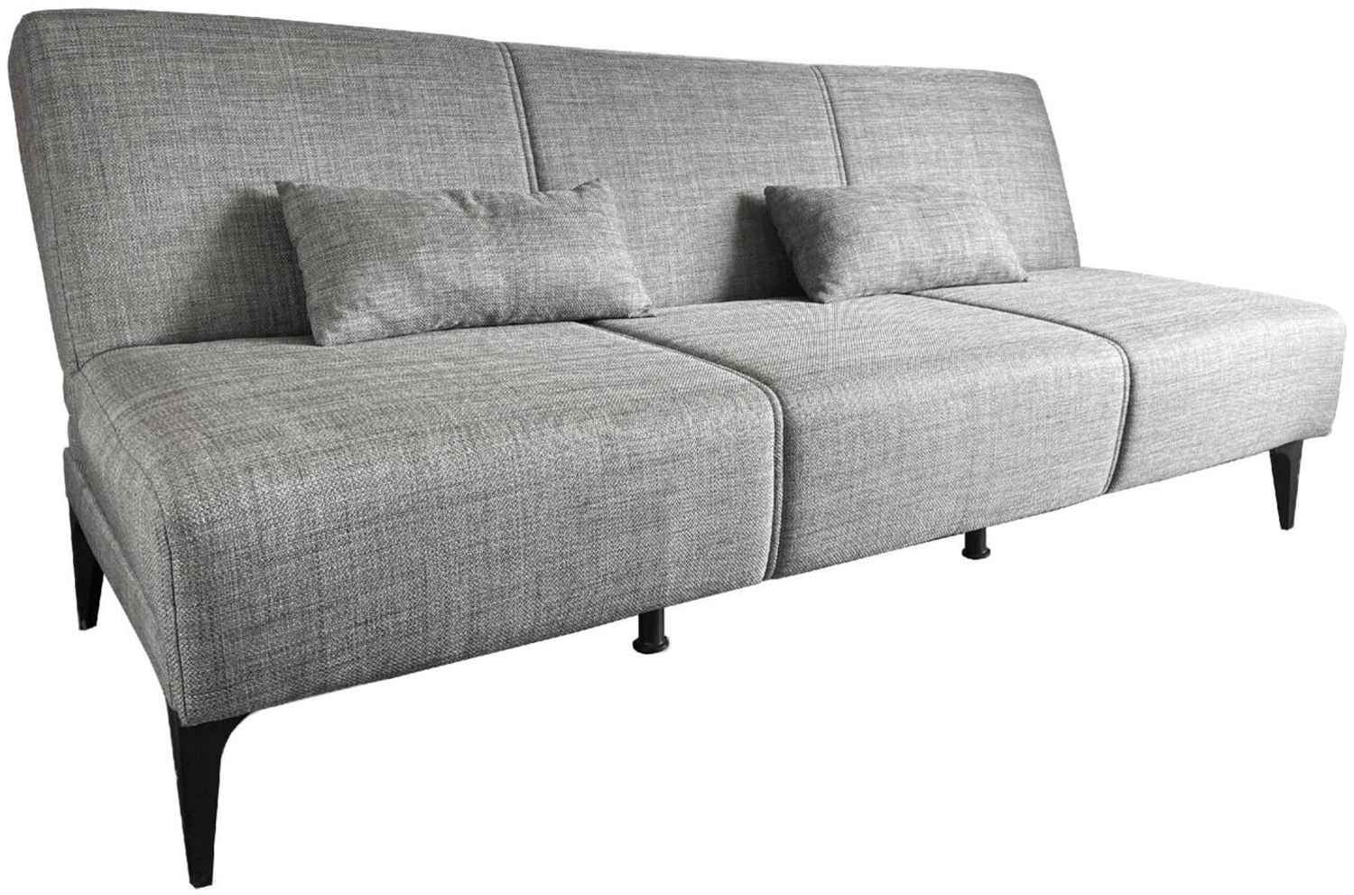 Dmora 3-Sitzer Schlafsofa Aza, Stoffsofa, Sofa mit Klick-Klack-Öffnung, mit Kissen, 190 x 70 x 80 cm, Grau Bild 1