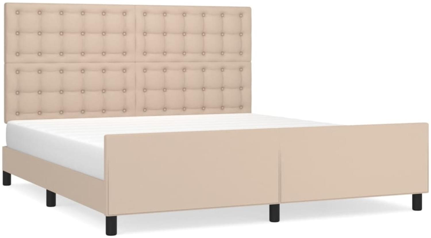vidaXL Bettgestell mit Kopfteil Cappuccino-Braun 180x200 cm Kunstleder [3125590] Bild 1