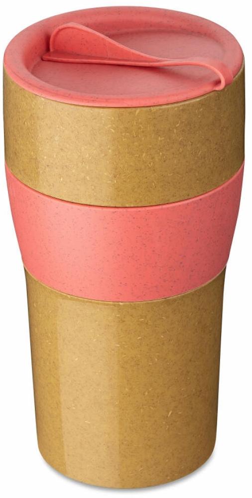 Koziol Thermobecher mit Deckel Aroma To Go XL, Isolierbecher, Kunststoff-Holz-Mix, Nature Coral, 700 ml, 7243704 Bild 1