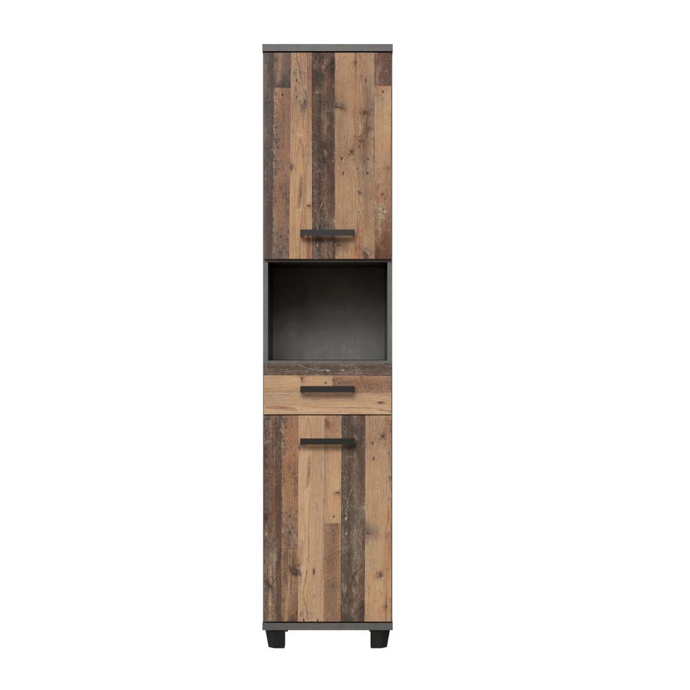 FORTE Veris Seitenschrank, Holzwerkstoff, Grau/Braun, 40,2 x 186,82 x 34,8 cm Bild 1