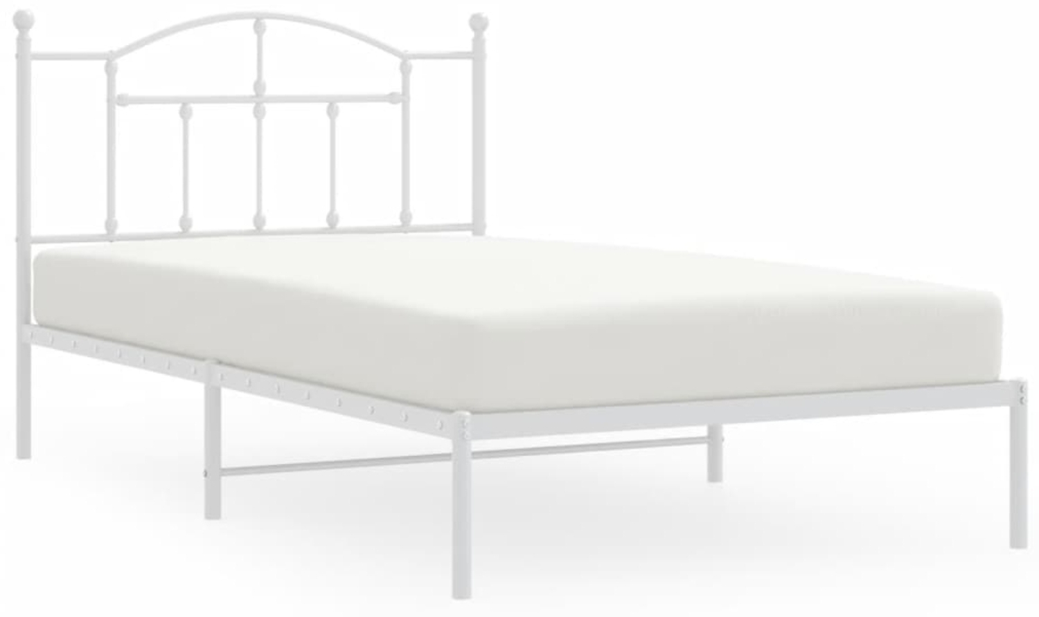 vidaXL Bettgestell mit Kopfteil Metall Weiß 100x200 cm 353483 Bild 1