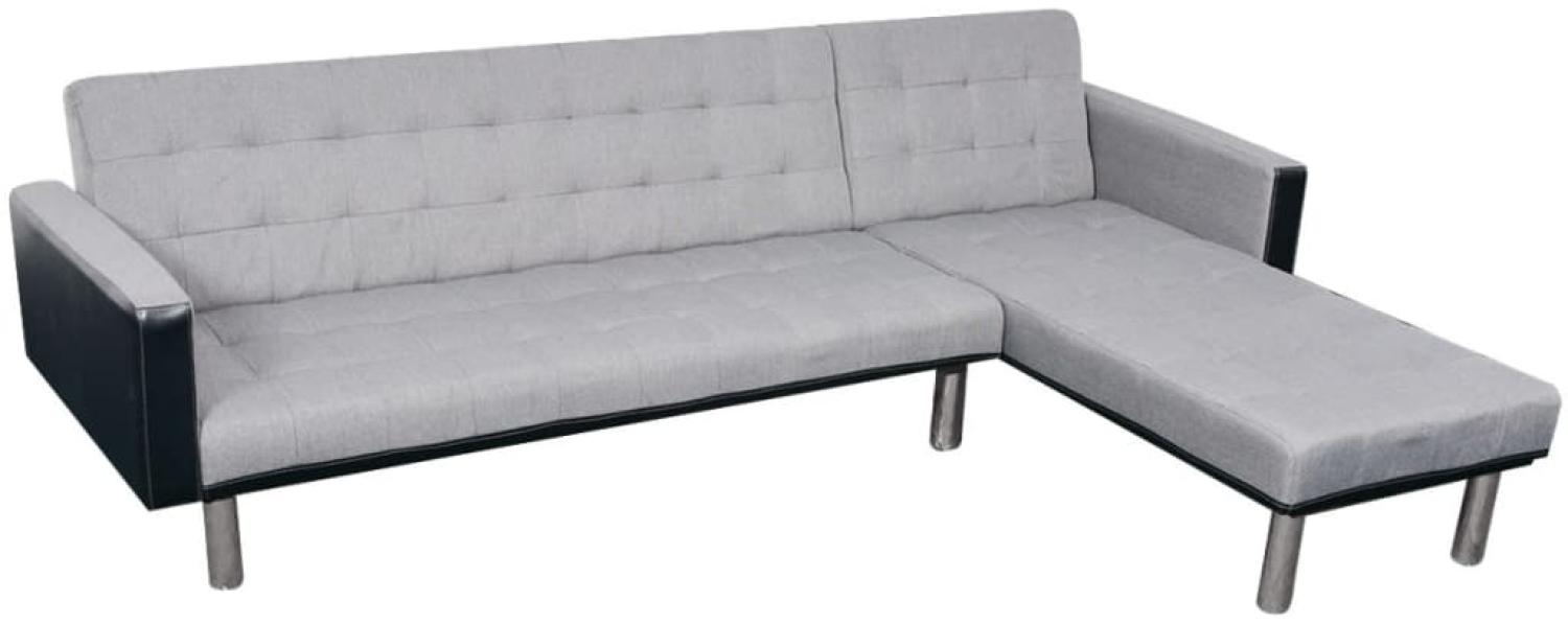 vidaXL Schlafsofa L-Form Stoff Schwarz und Grau 244334 Bild 1