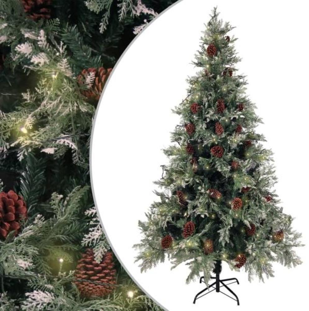 vidaXL Weihnachtsbaum mit Beleuchtung und Kiefernzapfen 195 cm PVC&PE 3094565 Bild 1