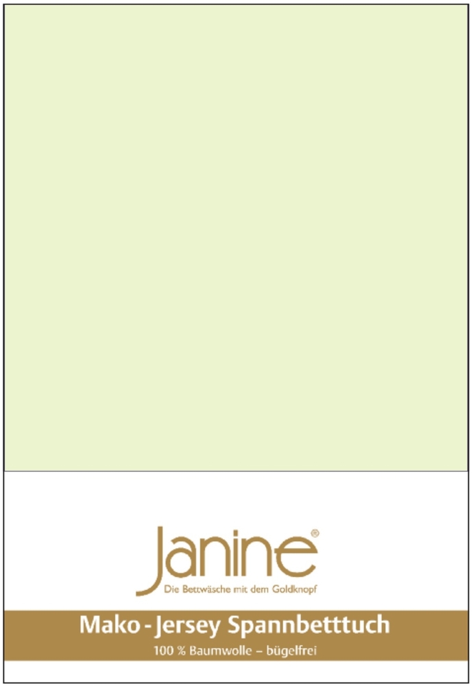 Janine Mako-Jersey Spannbetttuch Spannbettlaken 100% naturreine Baumwolle 06 limone 90-100cm x 190-200cm Bild 1