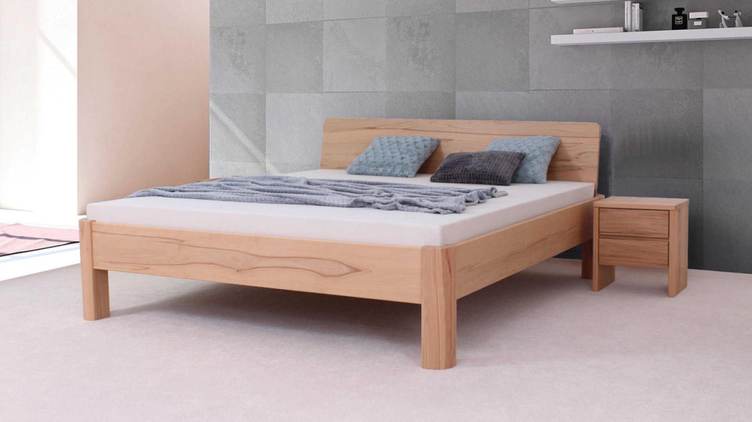 Doppelbett Adela 180x200 Metallfrei Buche mit Kopfteil Bild 1