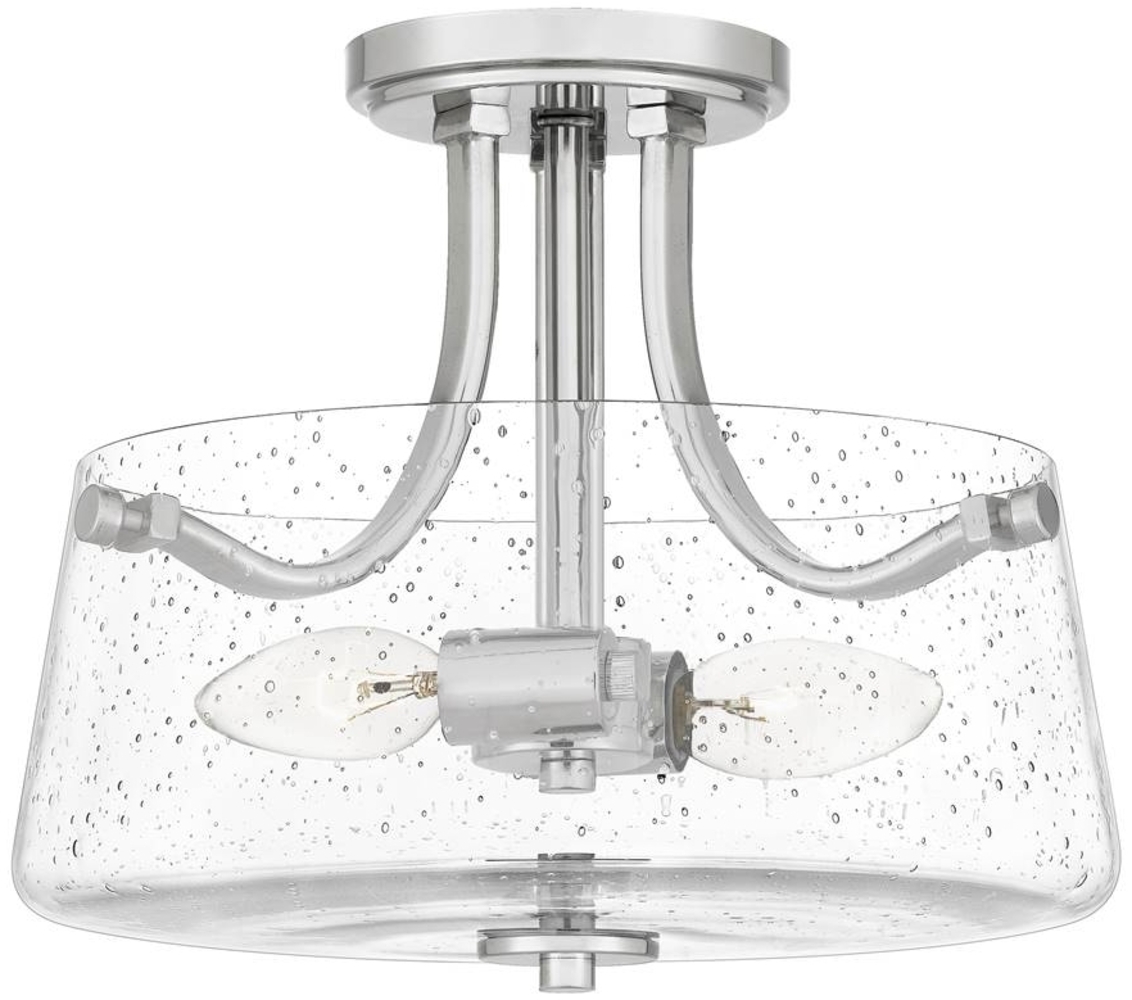 Quoizel QZ-HOLLISTER-SF-PN Deckenleuchte Hollister E27 60W Stahl, Glas; Nickel poliert B:31. 3cm Ø31. 3cm dimmbar Bild 1