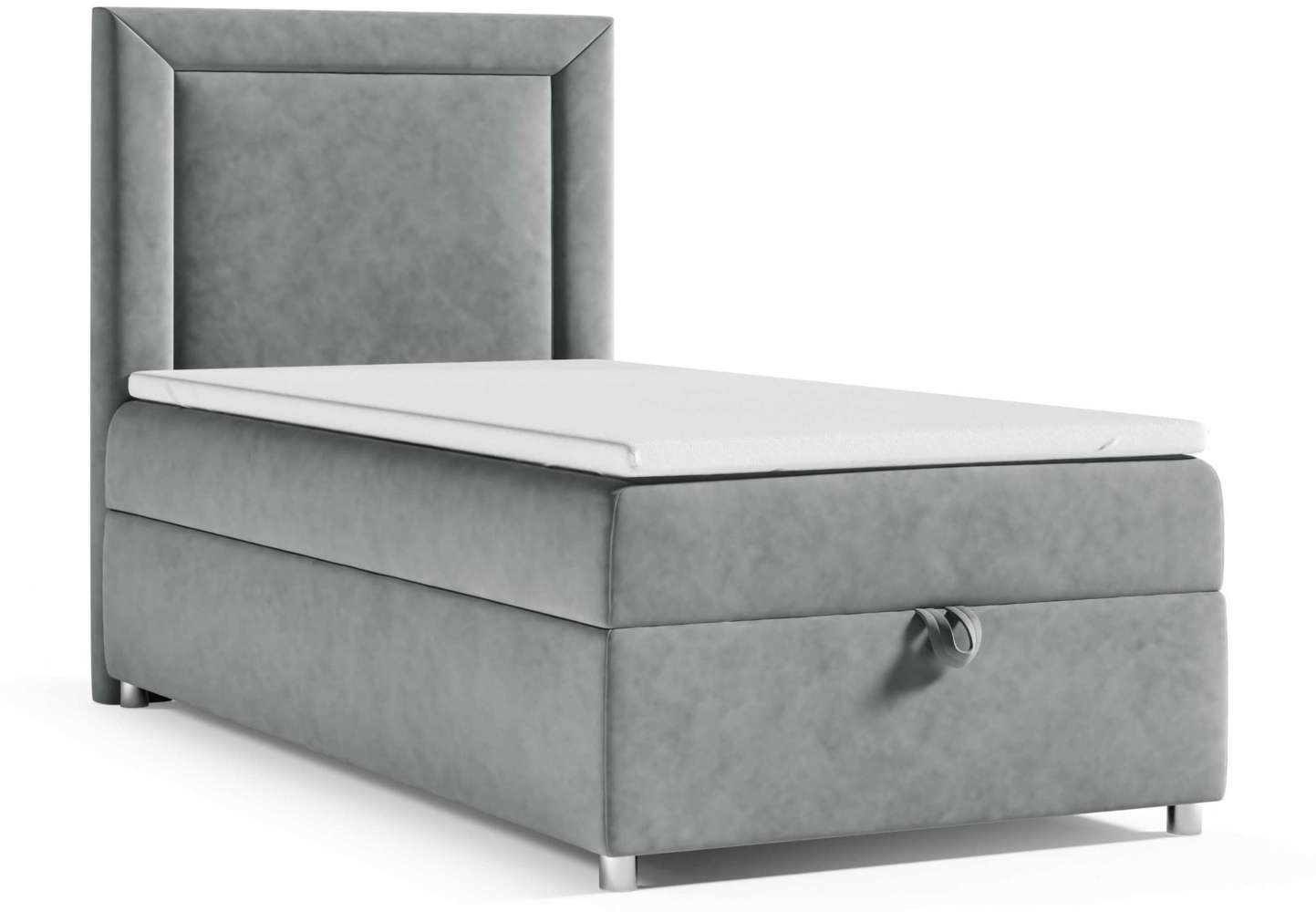 Best for Home Boxspringbett K3 SINGLE mit Bettkasten mit Lieferung (Grau 70x200) Bild 1