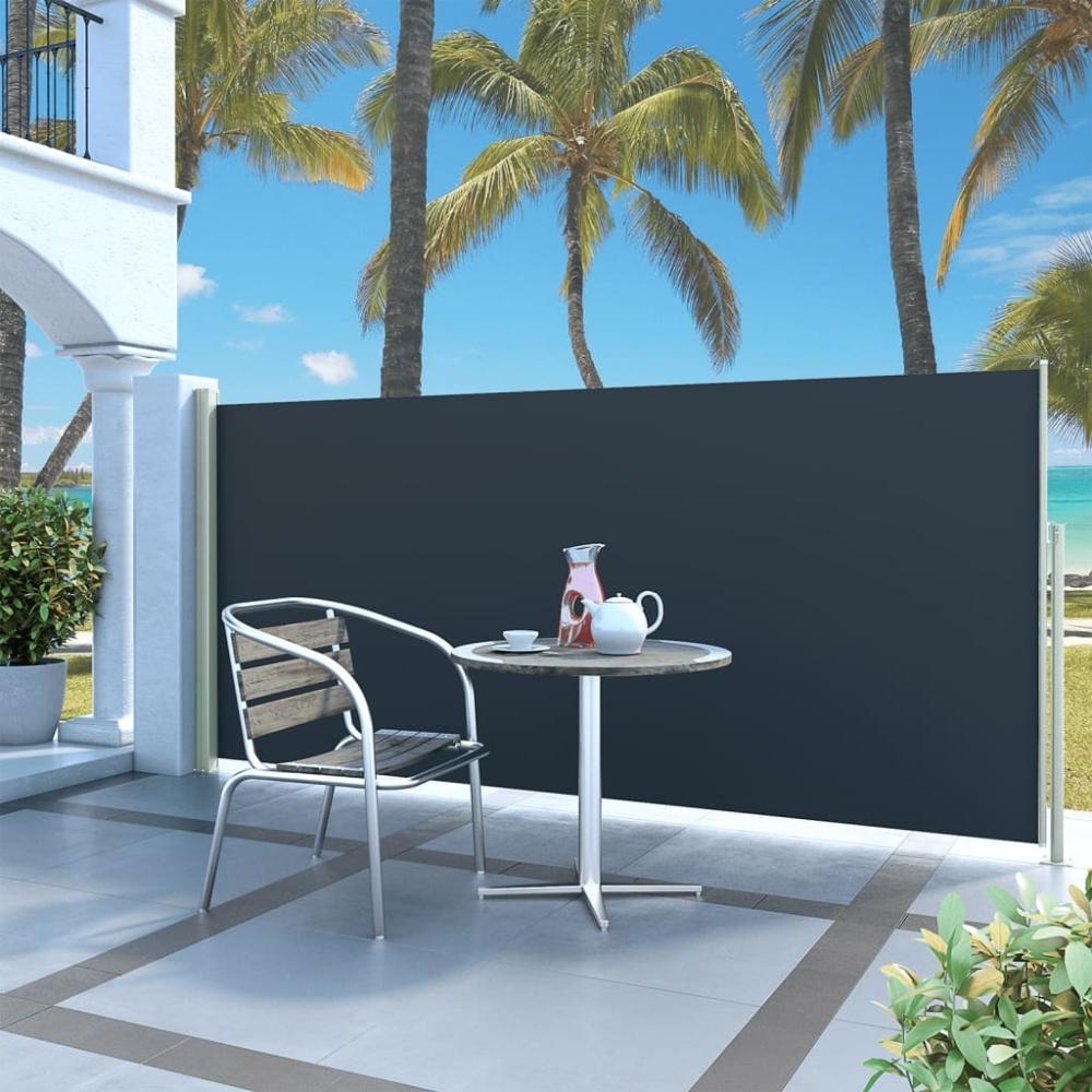 vidaXL Ausziehbare Seitenmarkise 140x300 cm Schwarz 45353 Bild 1