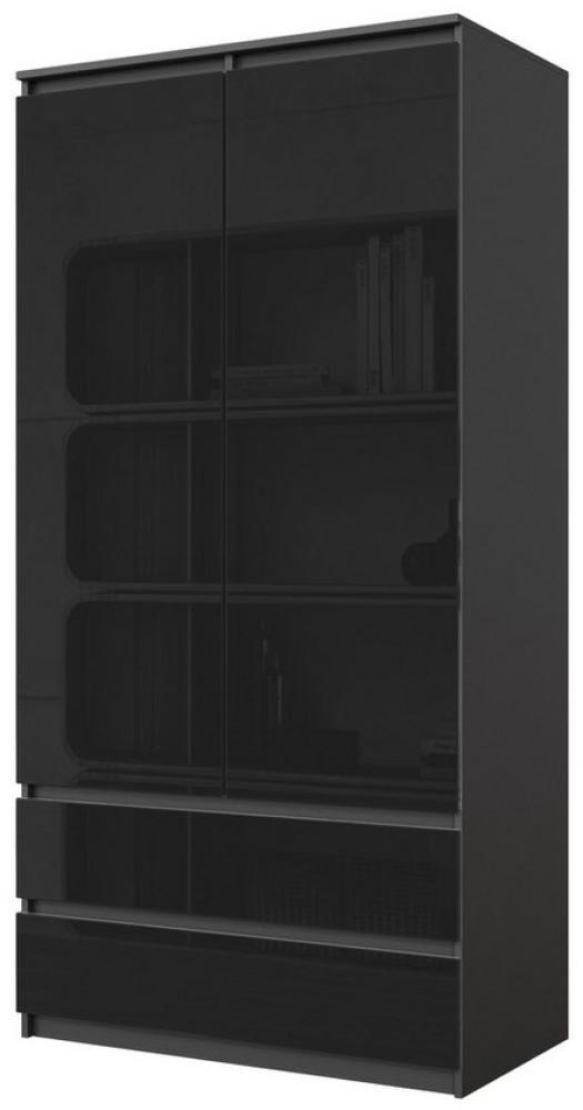 Furnica Kleiderschrank Joelle Anthrazit Grau, 2 Türen und 2 Schubladen H180cm B90cm T50cm Bild 1